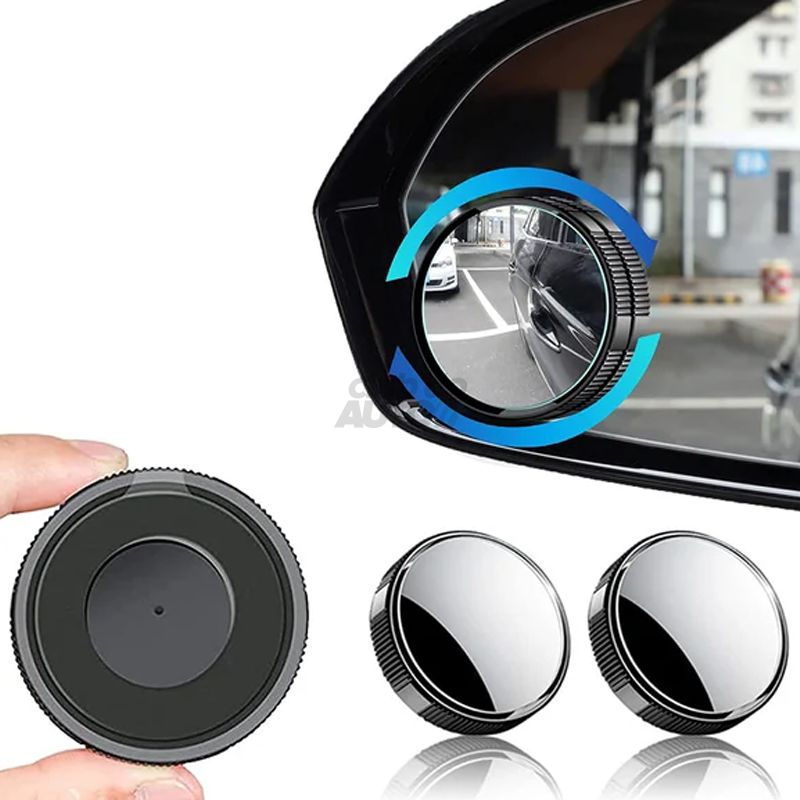 360° roterbare vidvinkelspeil for blindsone (2 stk)